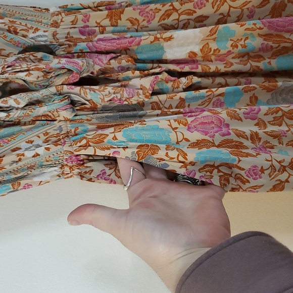 Sea Lustre Sunny Days Floral High-Low Dress Size S/M Plunging V-Neck Tie Chest - Picture 7 of 13